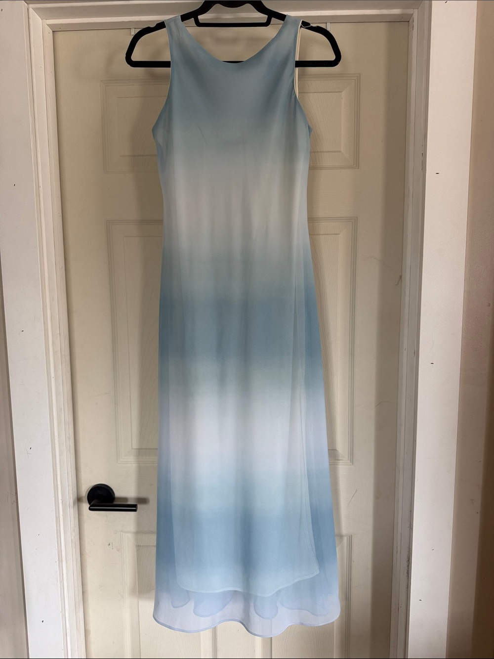Vintage 90s Y2K Maurices A-line Sheer Overlay‎ Dress Ombre Blue Sz S